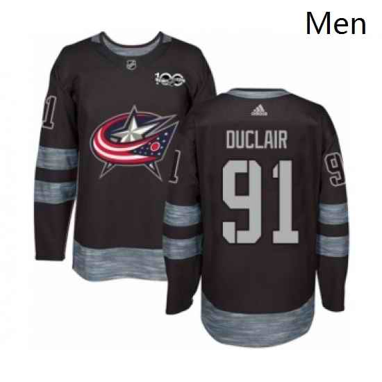 Mens Adidas Columbus Blue Jackets 91 Anthony Duclair Authentic Black 1917 2017 100th Anniversary NHL Jersey
